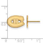 Sterling Silver Gold-plated NHL LogoArt Montreal Canadiens Extra Small Post Earrings