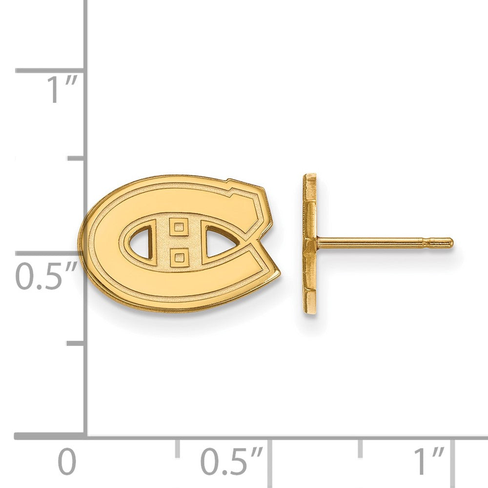 10k Gold NHL LogoArt Montreal Canadiens Extra Small Post Earrings