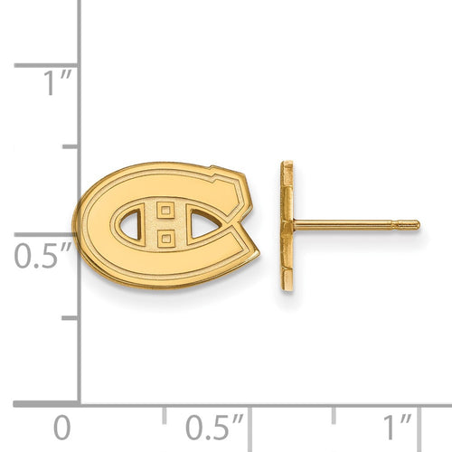 10k Gold NHL LogoArt Montreal Canadiens Extra Small Post Earrings