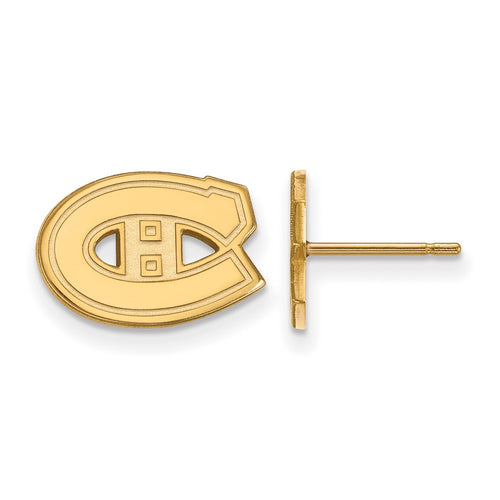 10k Gold NHL LogoArt Montreal Canadiens Extra Small Post Earrings