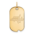 Sterling Silver Gold-plated NHL LogoArt Washington Capitals Small Dog Tag Pendant