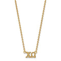 Sterling Silver Gold-plated LogoArt Chi Omega Sorority Greek Letters Medium Pendant 18 inch Necklace