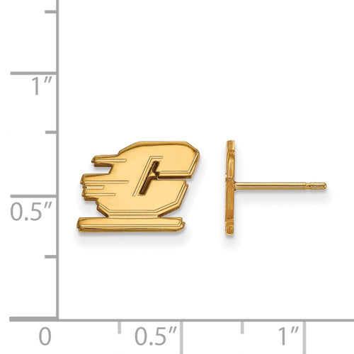 10k Gold LogoArt Central Michigan University Letter C Extra Small Post Earrings