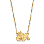 10k Gold LogoArt California State University Fresno Bulldog Small Pendant 18 inch Necklace