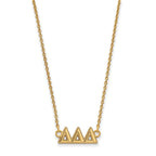 Sterling Silver Gold-plated LogoArt Delta Delta Delta Sorority Greek Letters Medium Pendant 18 inch Necklace