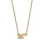 Sterling Silver Gold-plated LogoArt Delta Gamma Sorority Greek Letters Medium Pendant 18 inch Necklace