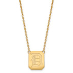 10k Gold LogoArt Duquesne University Letter D Large Pendant 18 inch Necklace