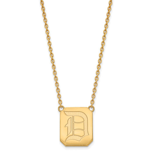 10k Gold LogoArt Duquesne University Letter D Large Pendant 18 inch Necklace