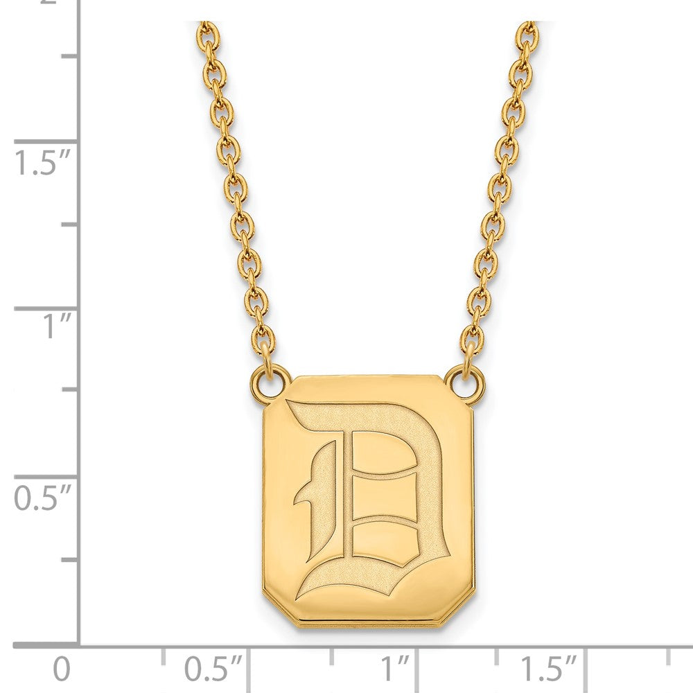 10k Gold LogoArt Duquesne University Letter D Large Pendant 18 inch Necklace