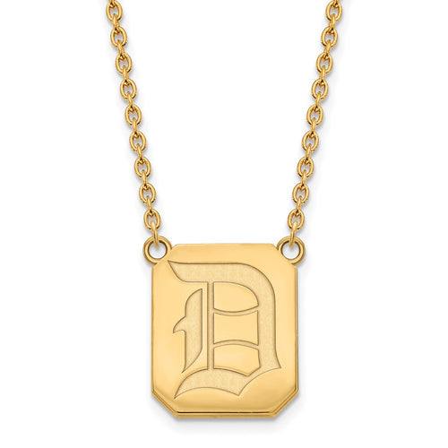 10k Gold LogoArt Duquesne University Letter D Large Pendant 18 inch Necklace