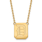 Sterling Silver Gold-plated LogoArt Duquesne University Letter D Large Pendant 18 inch Necklace