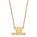 Sterling Silver Gold-plated LogoArt Eastern Illinois University Small Pendant 18 inch Necklace