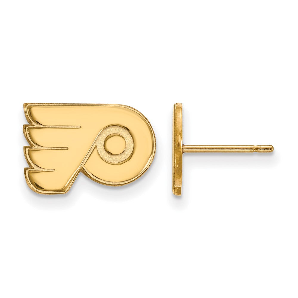 Sterling Silver Gold-plated NHL LogoArt Philadelphia Flyers Extra Small Post Earrings