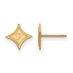 Sterling Silver Gold-plated LogoArt Furman University Extra Small Post Earrings