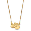 Sterling Silver Gold-plated LogoArt Gonzaga University G-U Bulldog Small Pendant 18 inch Necklace
