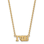 Sterling Silver Gold-plated LogoArt Gamma Phi Beta Sorority Greek Letters Small Pendant 18 inch Necklace