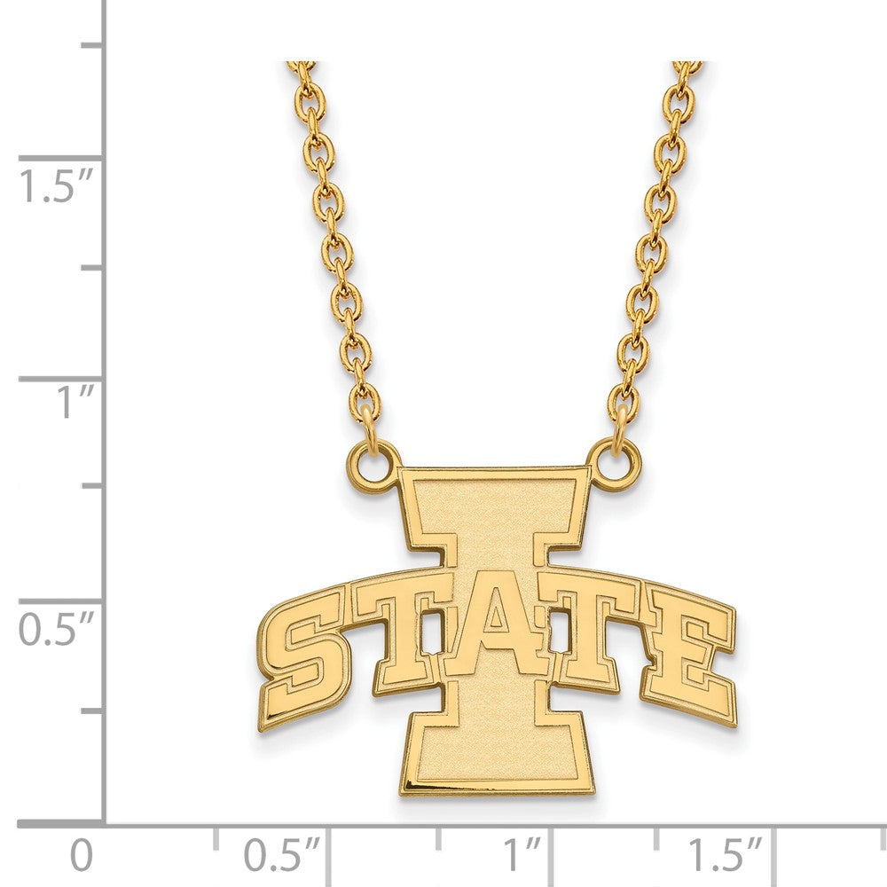10k Gold LogoArt Iowa State University Large Pendant 18 inch Necklace