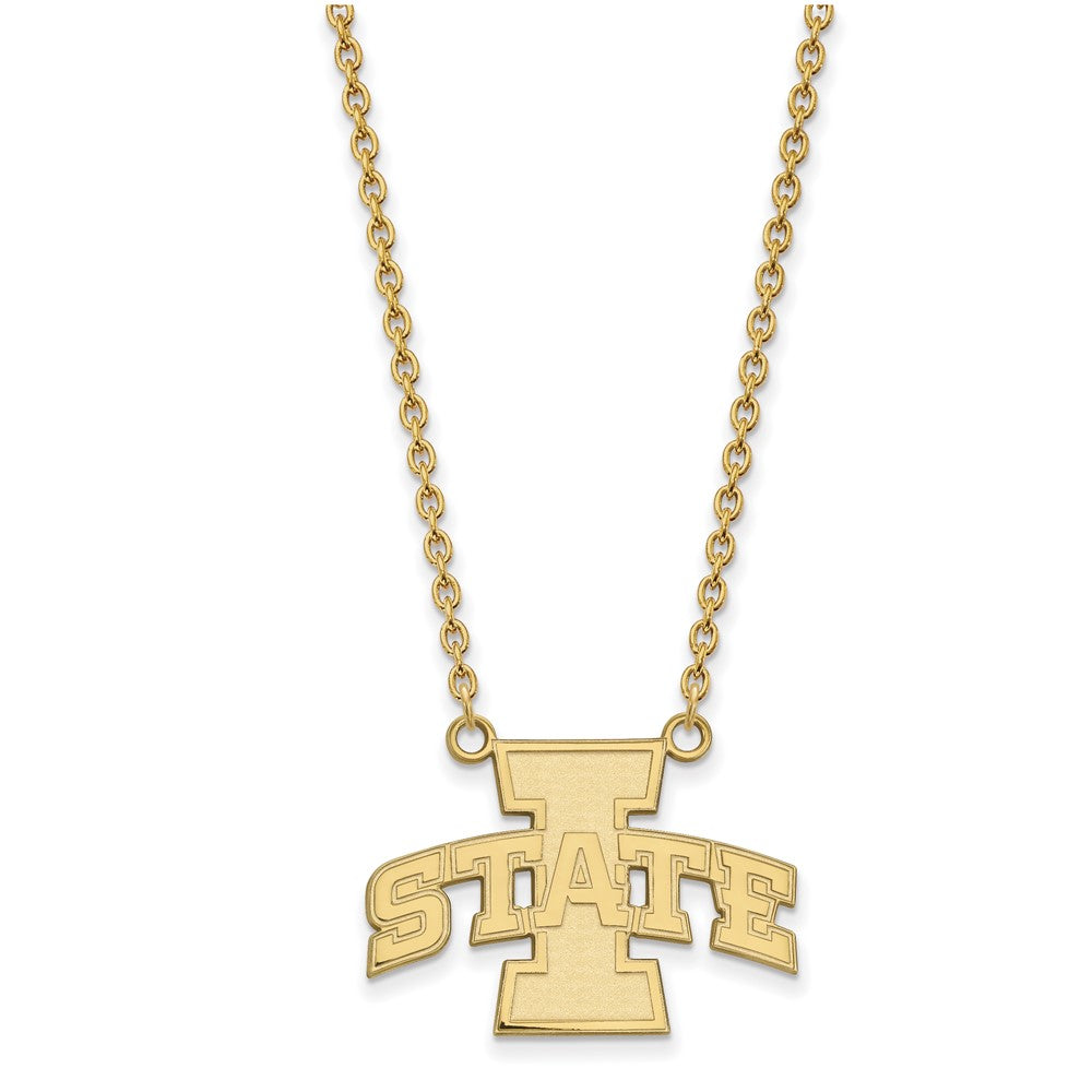 14k Gold LogoArt Iowa State University Large Pendant 18 inch Necklace