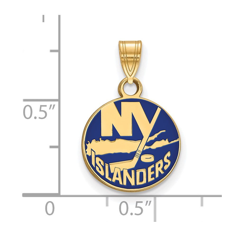 Sterling Silver Gold-plated NHL LogoArt New York Islanders Small Enameled Pendant