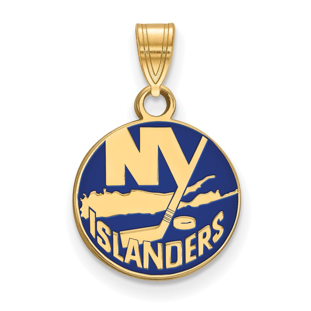 Sterling Silver Gold-plated NHL LogoArt New York Islanders Small Enameled Pendant