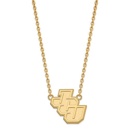 10k Gold LogoArt John Carroll University Large Pendant 18 inch Necklace