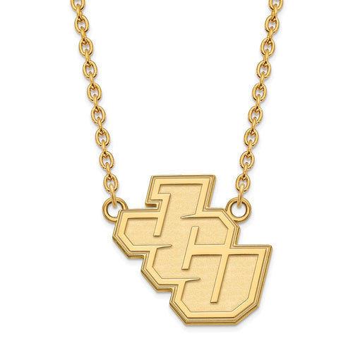 10k Gold LogoArt John Carroll University Large Pendant 18 inch Necklace