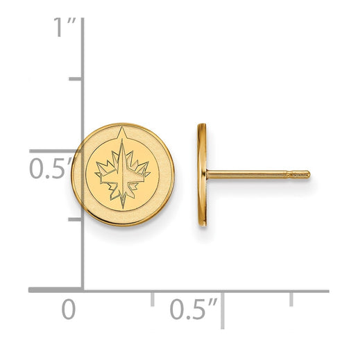 10k Gold NHL LogoArt Winnipeg Jets Extra Small Post Earrings