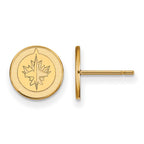 Sterling Silver Gold-plated NHL LogoArt Winnipeg Jets Extra Small Post Earrings