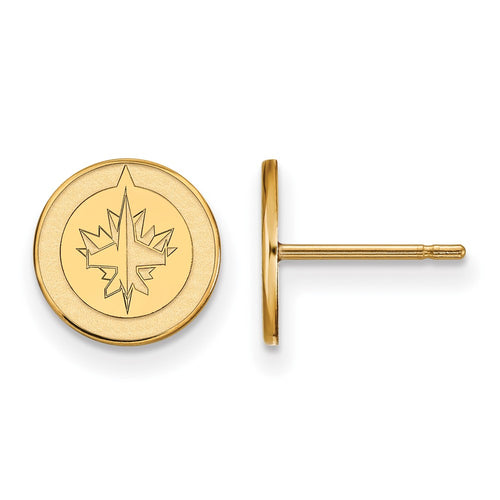 10k Gold NHL LogoArt Winnipeg Jets Extra Small Post Earrings