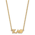 Sterling Silver Gold-plated LogoArt Kappa Alpha Theta Sorority Greek Letters Medium Pendant 18 inch Necklace