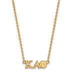 Sterling Silver Gold-plated LogoArt Kappa Alpha Theta Sorority Greek Letters Medium Pendant 18 inch Necklace