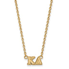 Sterling Silver Gold-plated LogoArt Kappa Delta Sorority Greek Letters Medium Pendant 18 inch Necklace