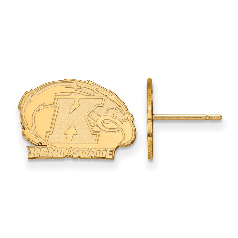 Sterling Silver Gold-plated LogoArt Kent State University Extra Small Post Earrings
