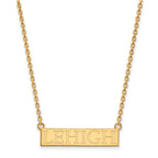 10k Gold LogoArt Lehigh University Large Bar Pendant 18 inch Necklace