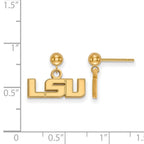14k Gold LogoArt Louisiana State University L-S-U Dangle Ball Post Earrings