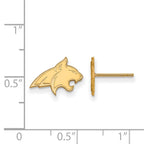 Sterling Silver Gold-plated LogoArt Montana State University Bobcat Extra Small Post Earrings