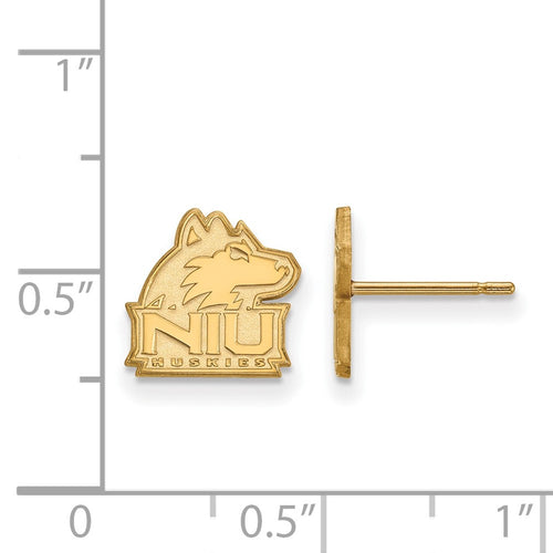 10k Gold LogoArt Northern Illinois University N-I-U Huskies Extra Small Post Earrings