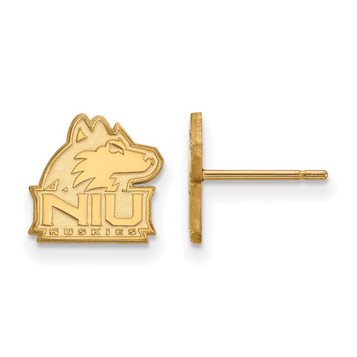 10k Gold LogoArt Northern Illinois University N-I-U Huskies Extra Small Post Earrings