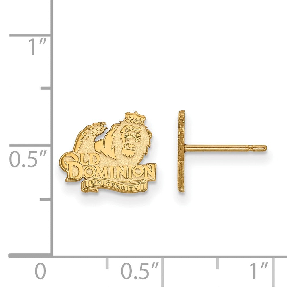 Sterling Silver Gold-plated LogoArt Old Dominion University Extra Small Post Earrings