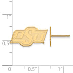 10k Gold LogoArt Oklahoma State University O-S-U Extra Small Post Earrings
