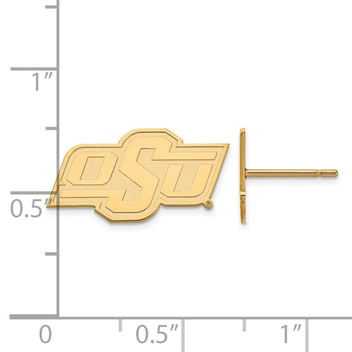 10k Gold LogoArt Oklahoma State University O-S-U Extra Small Post Earrings
