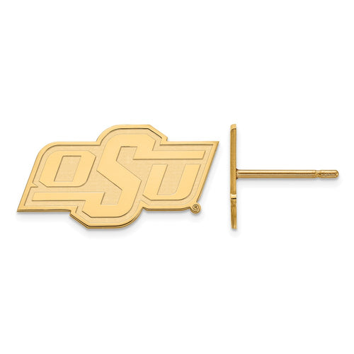 10k Gold LogoArt Oklahoma State University O-S-U Extra Small Post Earrings