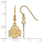 Sterling Silver Gold-plated LogoArt The Ohio State University Small Dangle Wire Earrings