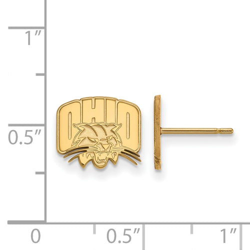 10k Gold LogoArt Ohio University Extra Small Post Earrings