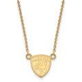 Sterling Silver Gold-plated NHL LogoArt Florida Panthers Small Pendant 18 inch Necklace