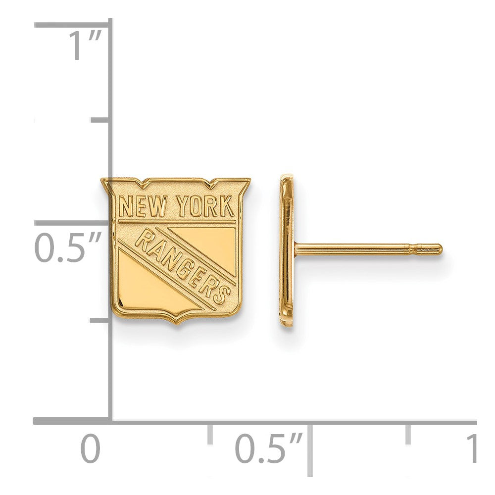 10k Gold NHL LogoArt New York Rangers Extra Small Post Earrings