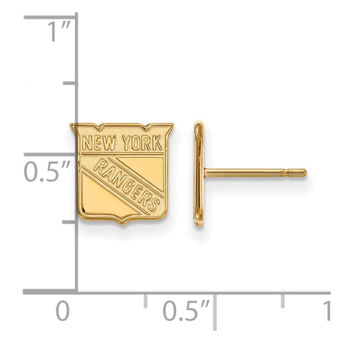 10k Gold NHL LogoArt New York Rangers Extra Small Post Earrings