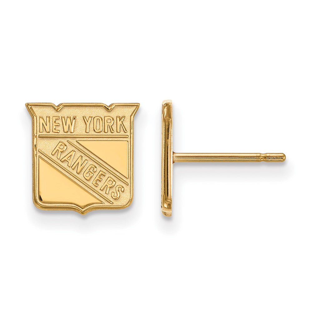 Sterling Silver Gold-plated NHL LogoArt New York Rangers Extra Small Post Earrings