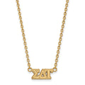 Sterling Silver Gold-plated LogoArt Sigma Delta Tau Sorority Greek Letters Medium Pendant 18 inch Necklace