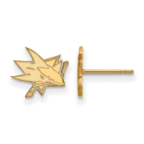 10k Gold NHL LogoArt San Jose Sharks Extra Small Post Earrings